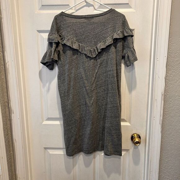 Paige Gray Adalie Boho Ruffle Shirt Mini Dress Pockets Womens Size Large - Picture 8 of 9
